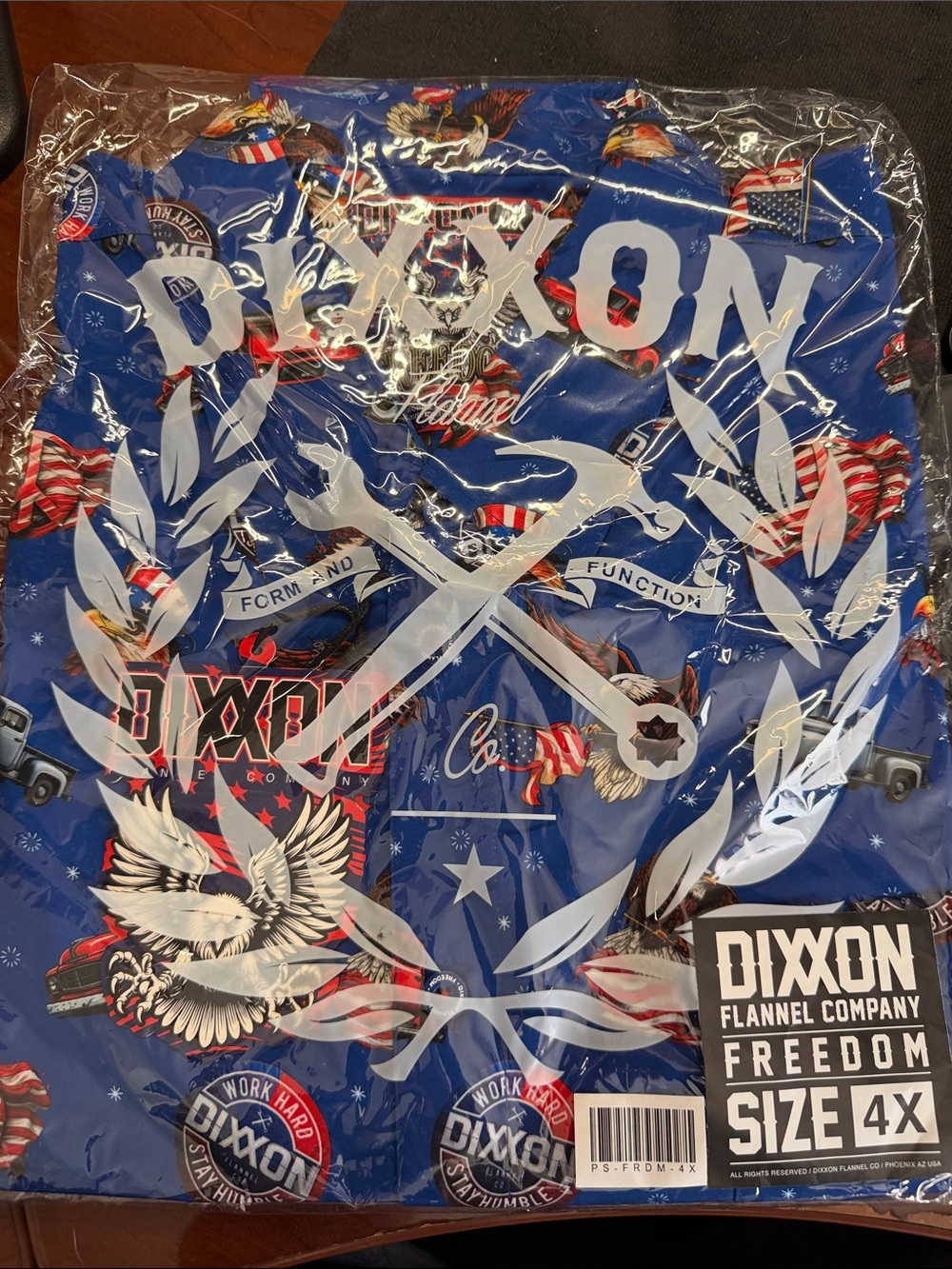 DIXXON Blue Graphic Men’s Shirt - Freedom Design